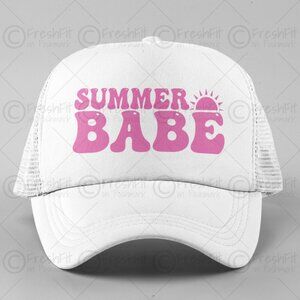 🆕Summer Babe White Foam Trucker Hat Mesh Snapback Cap